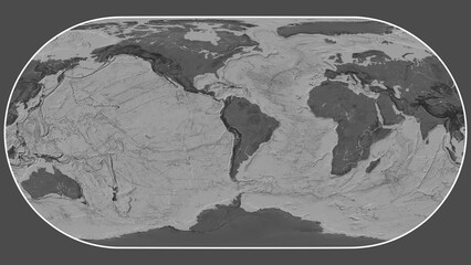 Altiplano plate - global map. Eckert III. Bilevel