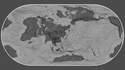 Amur plate - global map. Eckert III. Bilevel