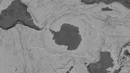 Antarctica plate outlined. Eckert III. Bilevel © zelwanka
