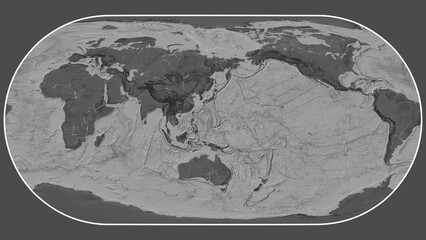 Mariana plate - global map. Eckert III. Bilevel