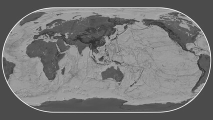 Molucca Sea plate - global map. Eckert III. Bilevel