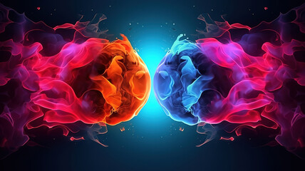 Obraz premium Neon versus background with modern shapes