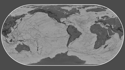 Nazca plate - global map. Eckert III. Bilevel