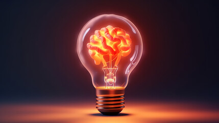Glowing light bulb fuels ideas of innovation