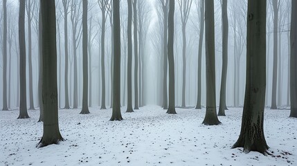 Mystical gloomy flax. A dark fairy tale in a snowy forest
