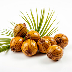 Isolated Betel Palm Fruit on White Background
