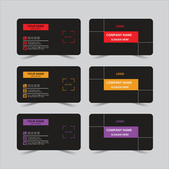 Vector illustration front and back horizontal luxury elegant orientation with mockup presentation modern business card template creative corporate.
