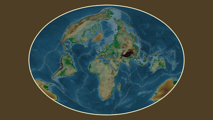 Aegean Sea plate - global map. Fahey. Physical