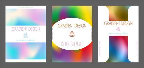 Obraz premium A set of backgrounds with a colorful gradient. Layout for the cover, brochure, catalog and creative design idea