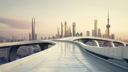 Amazing long bridge view of a city