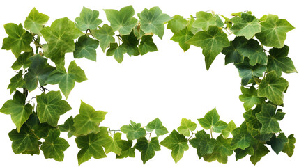 Fototapeta premium green ivy leaves frame isolated against transparent background