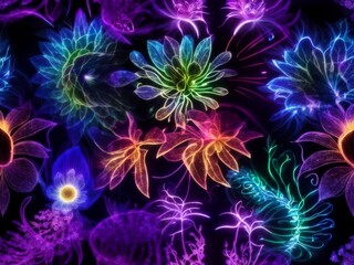 Obraz na płótnie Canvas Aura Symphony: Illuminating Botanical Auras Through Kirlian Photography and AI Artistry