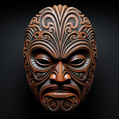 Wooden mask of African peoples, tribes
