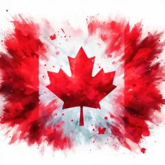 Foto op Plexiglas Canadian flag abstract watercolor illustration. © Let's-Get-Creative
