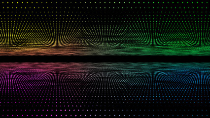 Futuristic pattern of dots. Background in technology. visualization of data. three-dimensional drawing.