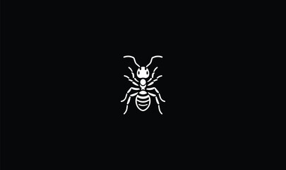 ant, icon, logo, concept, idea, art, design, symbol on black background
