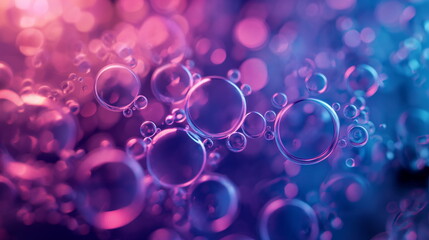 close up of colorful and dark blue bubbles are arranged in a rainbow pattern, drink - obrazy, fototapety, plakaty