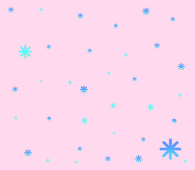 Pink blackground with snowflake, star, spot