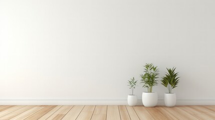 Simple white vase with brief floral decoration, on a white background. Copy space. Generative AI.
