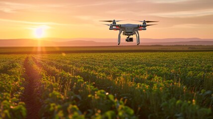 Drone Technology Revolutionizing Agriculture - obrazy, fototapety, plakaty