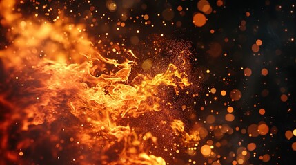 Fototapeta na wymiar Beautiful Wallpaper of Fire Particles Effect