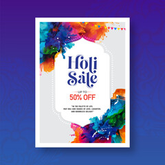 Holi Festival Sale Poster Background Design Template