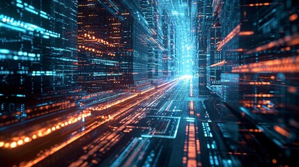 Fototapeta premium Code Symphony: Harmonizing the Essence of Technological Progress