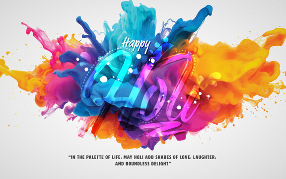 Happy Holi Festival Greeting Background Design Template