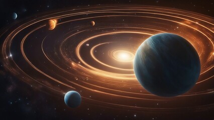 planet in space  A cosmic view of planets and galaxy in deep space. The image shows a dynamic and diverse view  