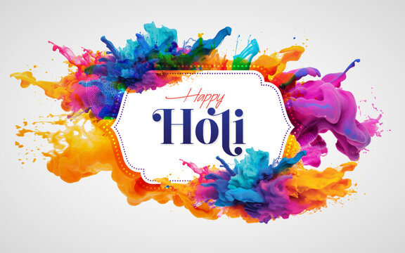 Happy Holi Festival Greeting Background Design Template