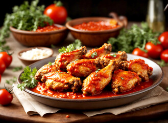 chicken wings with Tomato sauce