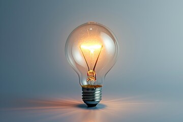 Darkness Illuminated: A glowing light bulb in the dark, symbolizing the power of ideas and innovation in the realm of electricity and technology