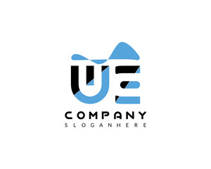 Fototapeta premium UE, EU letter branding logo design.