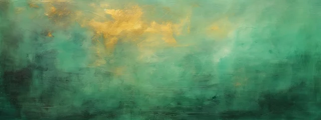 Poster abstract painting background texture with dark green © Ilmi