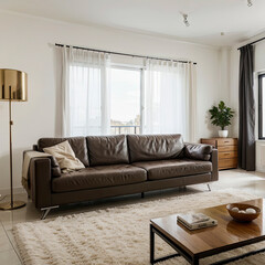 modern living room with fireplace