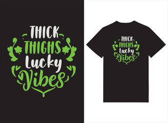 Thick thighs lucky vibes Retro T-shirt, St Patrick's Day Shirt, St Patrick's Day Saying, St Patrick's Quote, Shamrock Retro, Irish Retro, Saint Patrick's Day, Lucky, Cut File For Cricut And Silhouette
