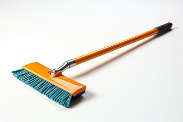 yellow floor brush isolated at white background