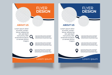 Modern corporate business flyer template. with colorful geometric shapes for tech. - obrazy, fototapety, plakaty