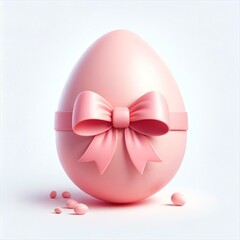 3D images depicting Easter eggs with bow and ribbon