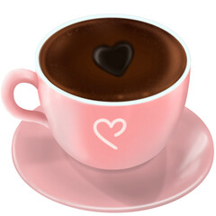 cup of coffee with hearts, black coffee 