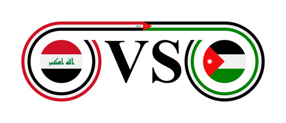 concept between iraq vs jordan. vector illustration isolated on white background