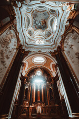 Fototapeta na wymiar interior of the church, Cuenca, La Mancha, Spain