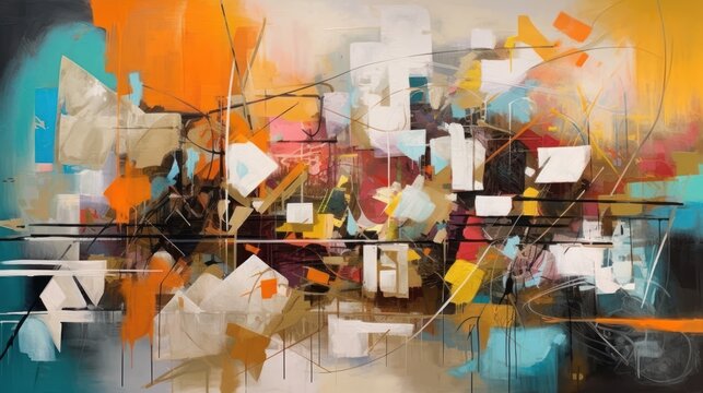 Abstract painting of graffiti