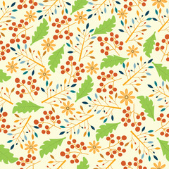 Fall autumn fabric seamless vector pattern design.