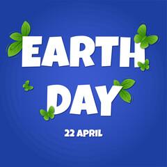 Earth day 22 april, blue and green colors