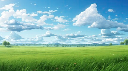 Obraz premium image of vast lush green field under bright clear