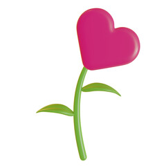 cute 3d icon of a tree that grows with love