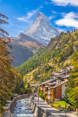 Zermatt, Switzerland on the Matter Vispa with the Matterhorn