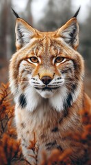 Obraz premium lynx in the forest and in mountainous landscape. created by ai