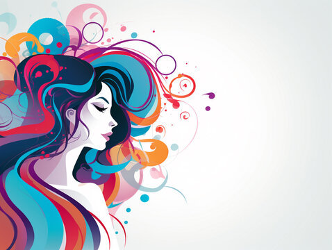 Happy International Women's Day wishes background poster design, greeting card template  AI Generative image